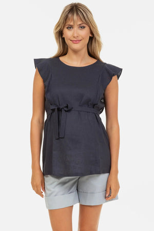 Bawełniane spodnie ciążowe - jasnoniebieskie