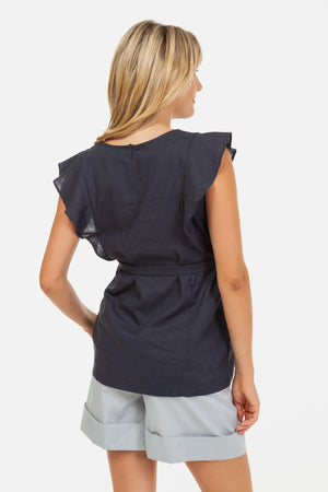 Bawełniane spodnie ciążowe - jasnoniebieskie