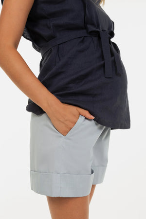 Bawełniane spodnie ciążowe - jasnoniebieskie