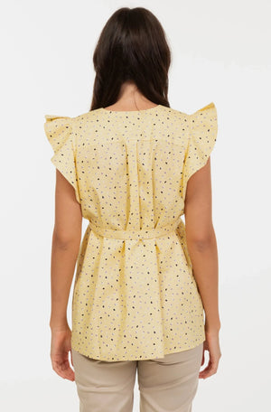 Bawełniana bluzka ciążowa i do karmienia z rękawkami motylkowymi