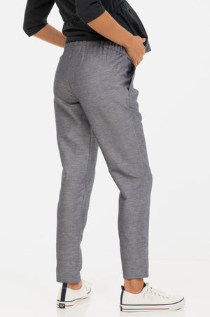 Bawełniane spodnie ciążowe z paskiem