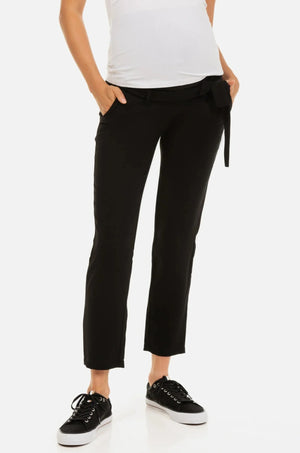 Spodnie ciążowe typu „paper bag” – czarne