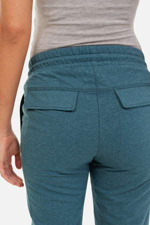 Sportowe spodnie ciążowe – petrol