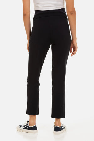 Spodnie ciążowe typu „paper bag” – granatowe