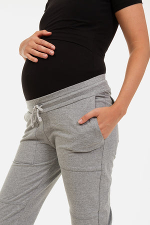 Sportowe spodnie ciążowe – szare