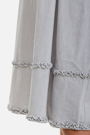 Bawełniana sukienka ciążowa z falbanami