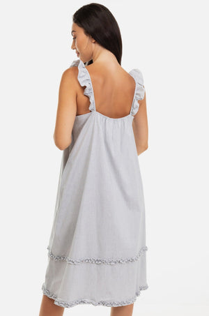 Bawełniana sukienka ciążowa z falbanami