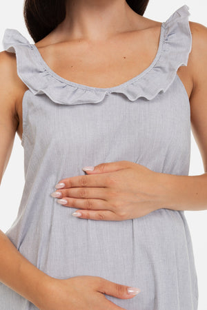 Bawełniana sukienka ciążowa z falbanami