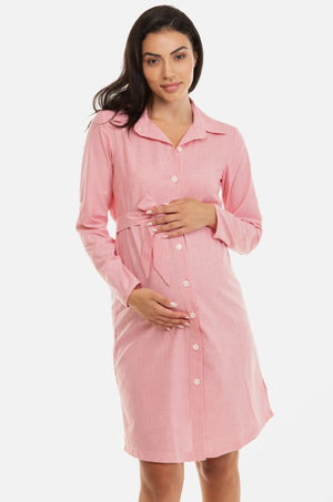 Bawełniana sukienka-koszula ciążowa i do karmienia