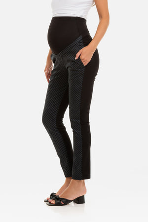 Spodnie ciążowe z dzianiny z wzorem