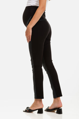 Spodnie ciążowe z dzianiny z wzorem