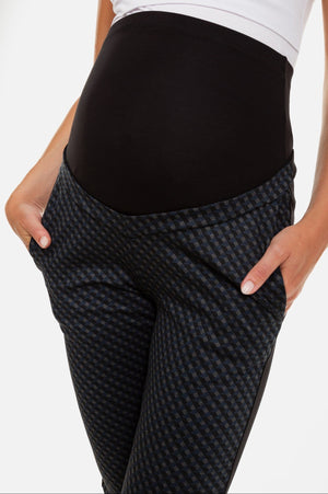 Spodnie ciążowe z dzianiny z wzorem