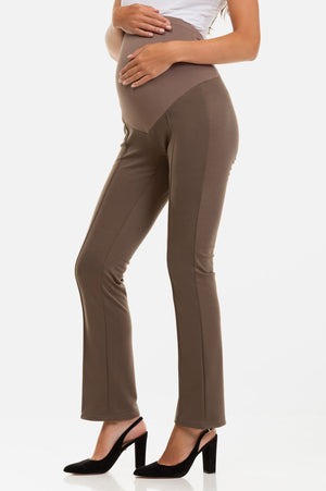 Spodnie ciążowe z dzianiny – beżowe