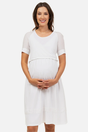 Sukienka ciążowa i do karmienia z przezroczystym elementem