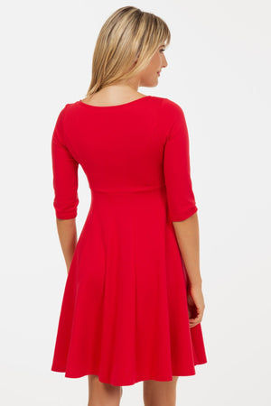 Wieczorowa sukienka ciążowa i do karmienia w czerwonym kolorze