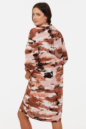Sukienka koszulowa ciążowa i do karmienia – terakota