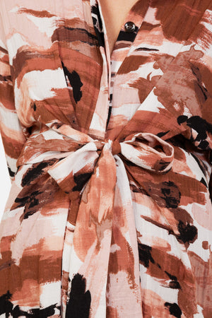 Sukienka koszulowa ciążowa i do karmienia – terakota