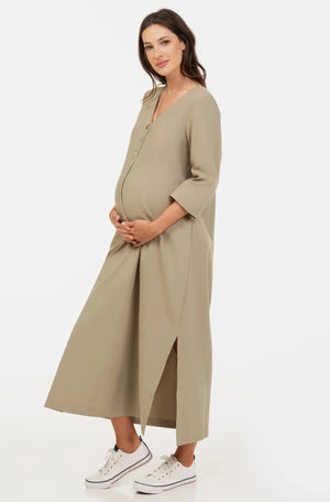 Sukienka midi ciążowa i do karmienia - khaki