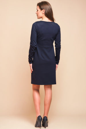 Elegancka sukienka ciążowa i do karmienia - granatowa