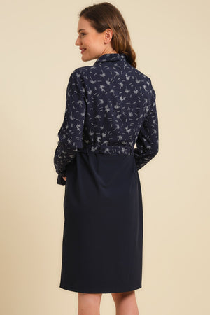 Sukienka ciążowa i do karmienia z wzorzystą górą