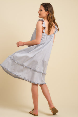 Bawełniana sukienka ciążowa z falbanami