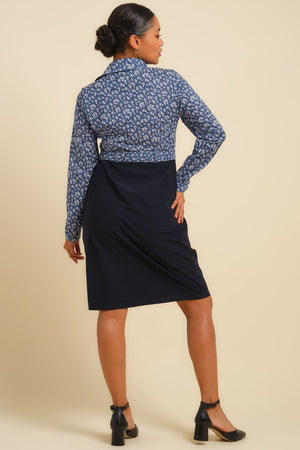 Sukienka ciążowa i do karmienia z dżinsową górą