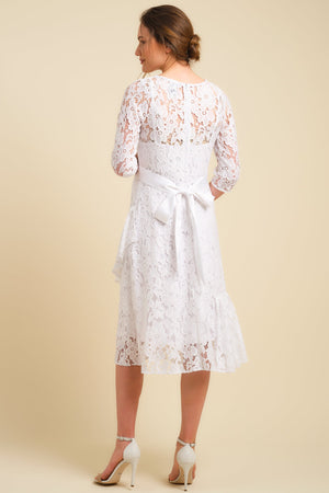 Koronkowa ślubna sukienka ciążowa