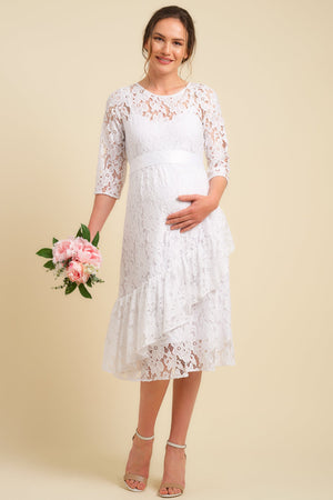 Koronkowa ślubna sukienka ciążowa