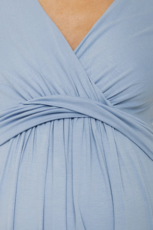 Sukienka ciążowa i do karmienia z ozdobnym paskiem – niebieska jak niebo