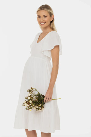 Suknia ślubna ciążowa z marszczeniami