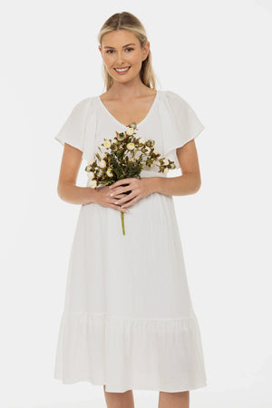 Suknia ślubna ciążowa z marszczeniami