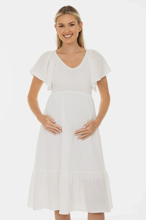 Suknia ślubna ciążowa z marszczeniami