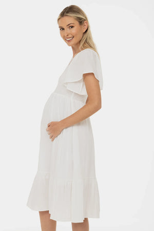 Suknia ślubna ciążowa z marszczeniami