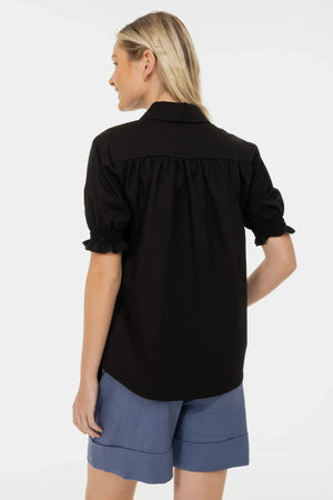 Bawełniana koszula ciążowa i do karmienia z bufiastymi rękawami