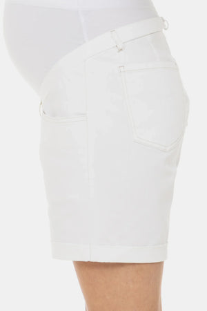 Białe jeansowe krótkie spodnie ciążowe