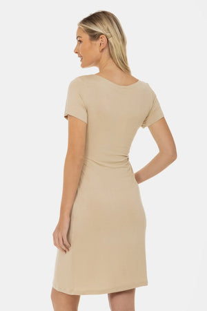 Koszula nocna ciążowa i do karmienia – jasny beż