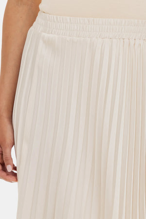 Plisowana satynowa spódnica ciążowa - kremowa