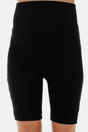 Miękki, podwójny leggins ciążowy – bezszwowy design - czarny