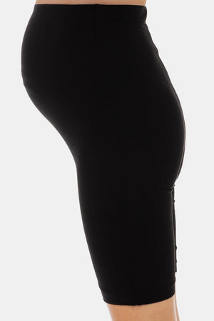 Miękki, podwójny leggins ciążowy – bezszwowy design - czarny