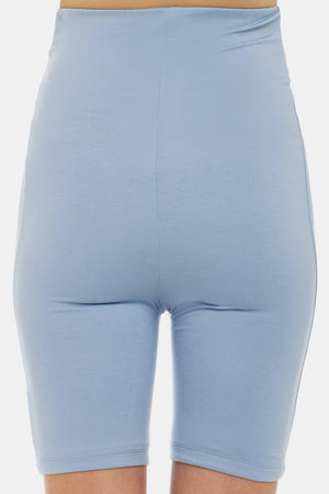 Miękki, podwójny leggins ciążowy - bezszwowy design - jasnoniebieski