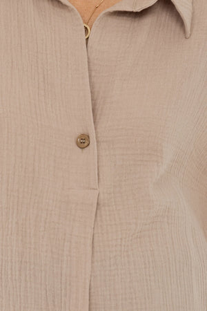 Bawełniana bluzka ciążowa i do karmienia – beżowa