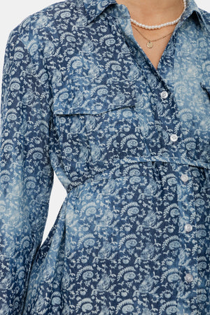 Bawełniana koszula ciążowa i do karmienia z wzorem