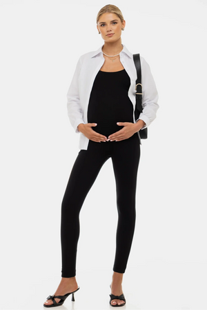 Bawełniany podwójny kombinezon ciążowy – czarny