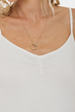 Top ciążowy na cienkich ramiączkach - ecru