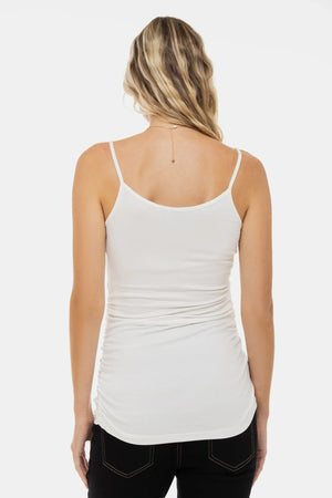 Top ciążowy na cienkich ramiączkach - ecru
