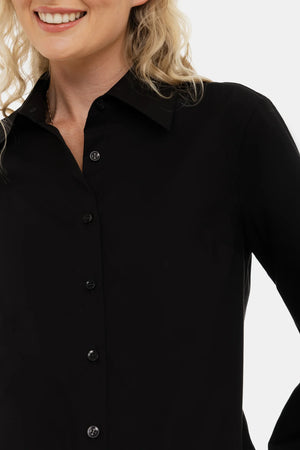 Bawełniana koszula 2 w 1 ciążowa i do karmienia – czarna