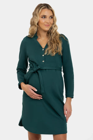 Elastyczna sukienka ciążowa i do karmienia - turkusowy