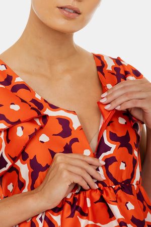 Zwiewna satynowa sukienka ciążowa i do karmienia