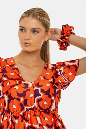 Zwiewna satynowa sukienka ciążowa i do karmienia