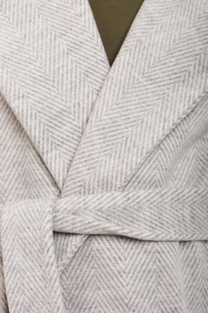 Jasnoszary kardigan ciążowy z paskiem